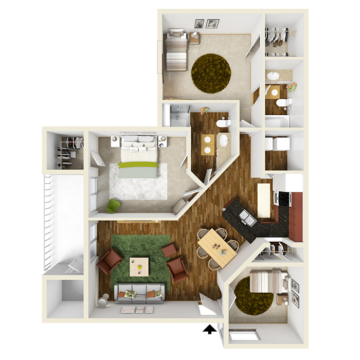 Three Bedroom, Two Bath